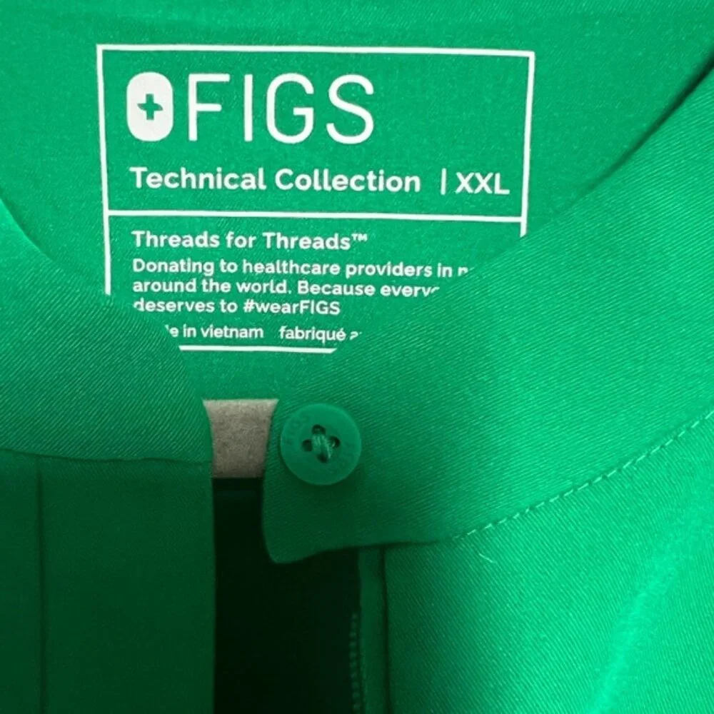 NWOT FIGS Montex Scrub Top Green Womens XXl Indocyanine Green - Picture 4 of 5